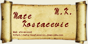 Mate Kostačević vizit kartica
